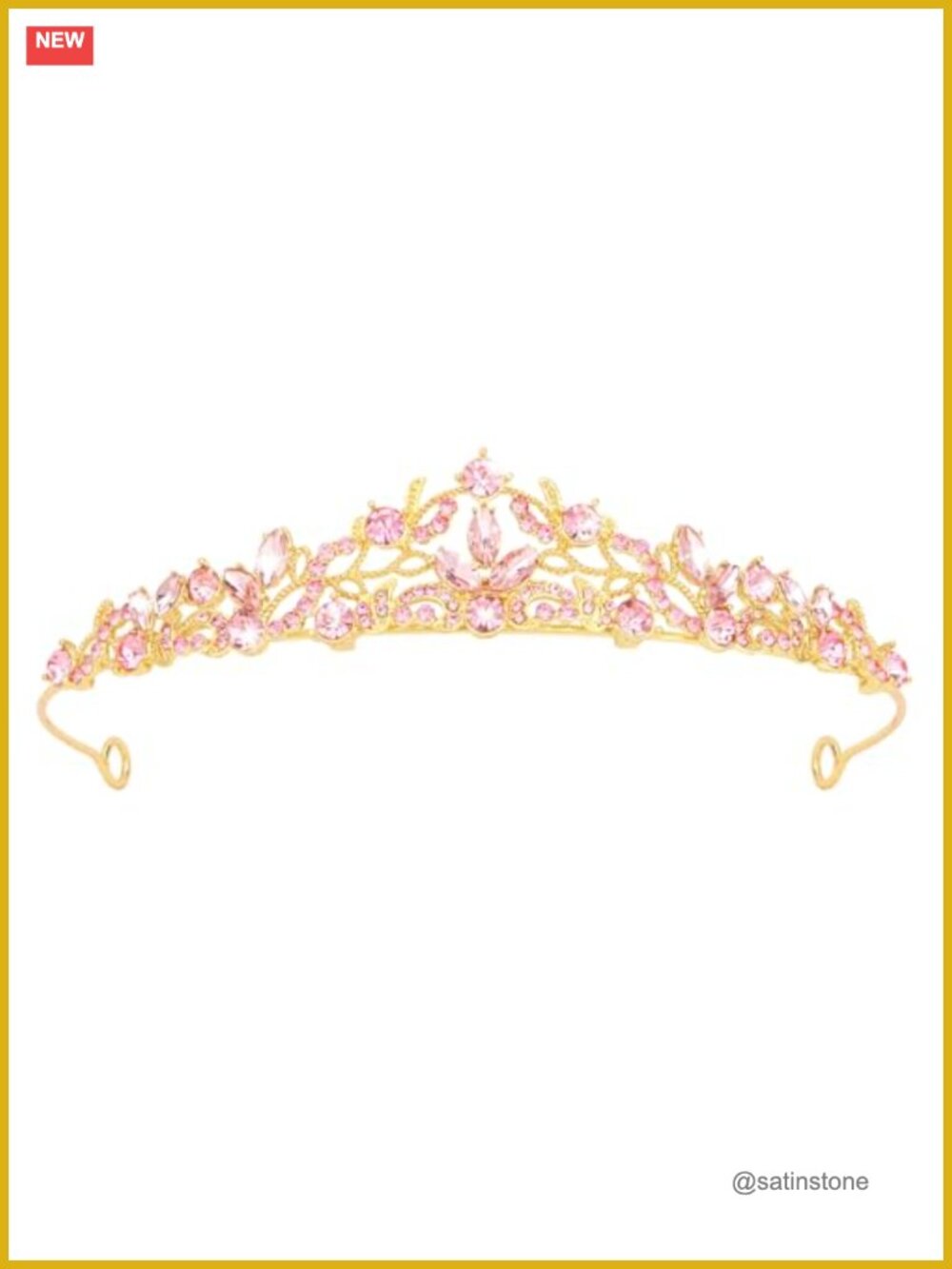 Gold Plated Crystal Tiara Princess Crown Headband Formal